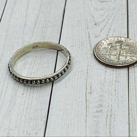 Shube Dakota West Sterling Silver Beaded Band Ring - Picture 1 of 4